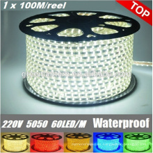 High Voltage Outdoor SMD 5050 100m/roll led strip light 220-240v